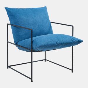 Poltrona Utsjoki com almofada lavável 90x61x70cm - PretoAzul en.casa