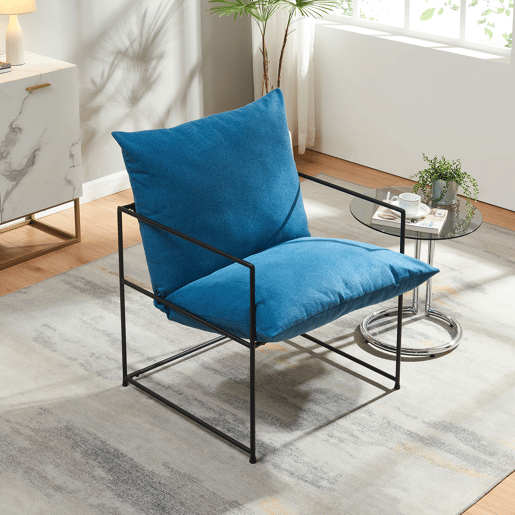 Poltrona Utsjoki com almofada lavável 90x61x70cm - PretoAzul en.casa