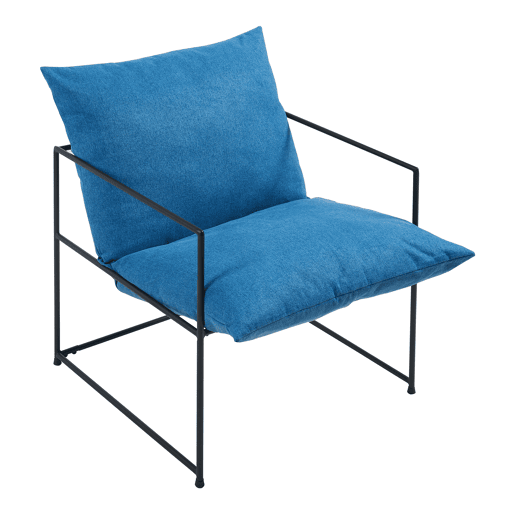 Poltrona Utsjoki com almofada lavável 90x61x70cm - PretoAzul en.casa