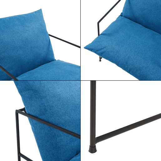 Poltrona Utsjoki com almofada lavável 90x61x70cm - PretoAzul en.casa