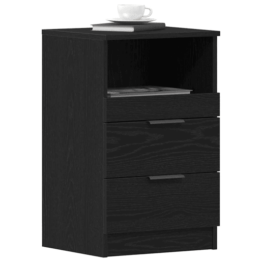 Mesa De Cabeceira - Mesinha De Cabeceira com gaveta Carvalho preto 40 x 35 x 65 cm