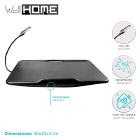 WELL HOME - Mesa lateral 'Oran' preta 40x33cm