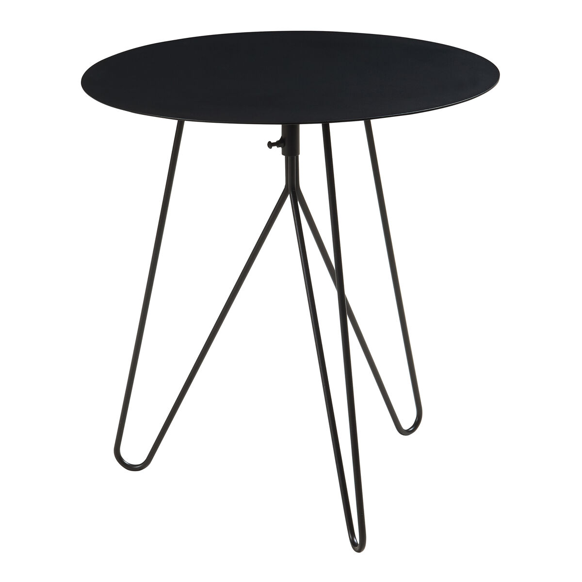 Mesa auxiliar nopimi redonda 3 patas metal 45xø43cm - negro mate [en.casa]