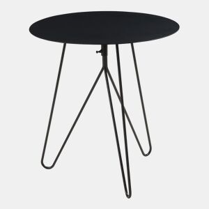 Mesa de apoio Nopimi redonda metal 45xØ43 cm Preto mate en.casa