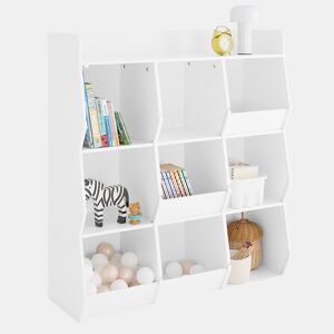 SoBuy Estante Infantil - 9 Compartimentos - Estante - Porta-Revistas, Branco, 95x34x105 cm, KMB120-W