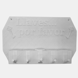 Well Home - Porta-chaves de parede ''Chaves por favor'' cor Branco