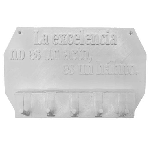 Well Home - Porta-chaves de parede Excelência não é uma atuação, é um hábito cor Branco