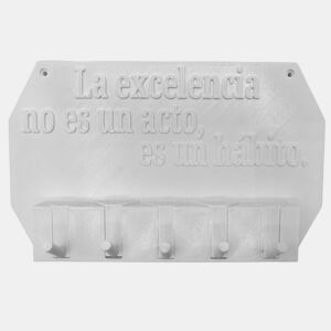 Well Home - Porta-chaves de parede Excelência não é uma atuação, é um hábito cor Branco