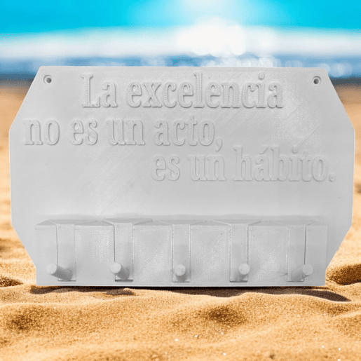 Well Home - Porta-chaves de parede Excelência não é uma atuação, é um hábito cor Branco