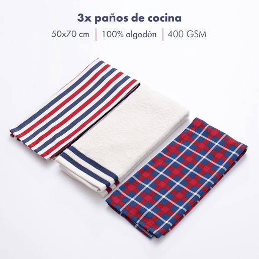 Conjunto de 3 panos de prato 400GSM El Ganso