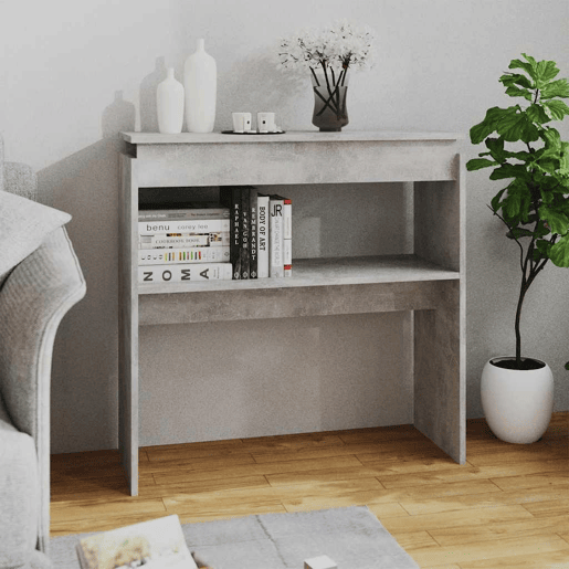 Mesa Consola - Mesa De Entrada 80x30x80 cm derivados de madeira cinzento cimento