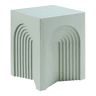 Mesa de apoio Elverumn MDF com design em arco 45x35x35 cm Verde mate en.casa