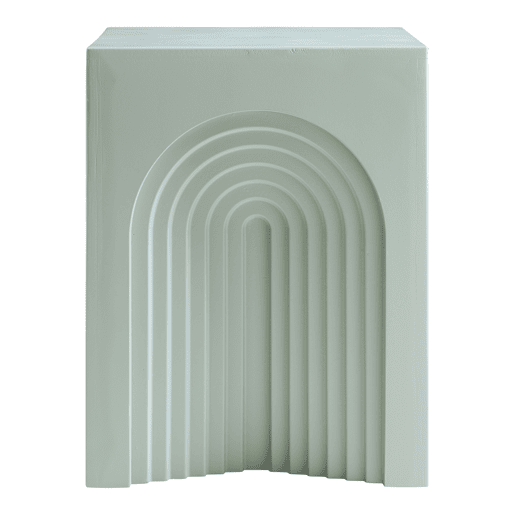 Mesa de apoio Elverumn MDF com design em arco 45x35x35 cm Verde mate en.casa