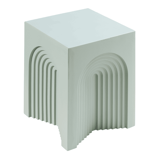 Mesa de apoio Elverumn MDF com design em arco 45x35x35 cm Verde mate en.casa