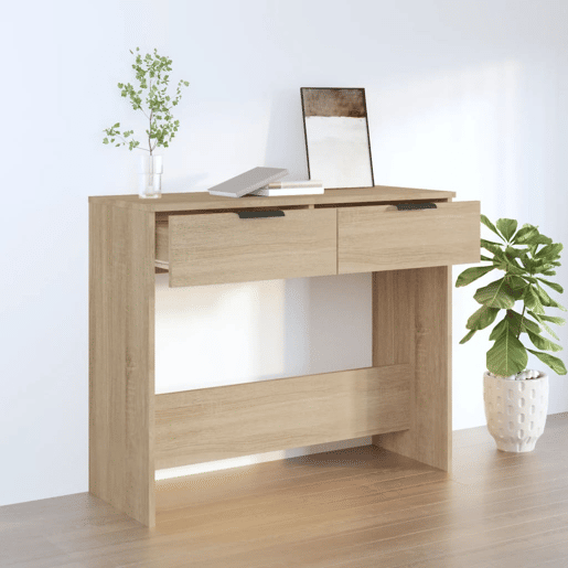Mesa Consola - Mesa De Entrada 90x36x75 cm derivados de madeira carvalho sonoma