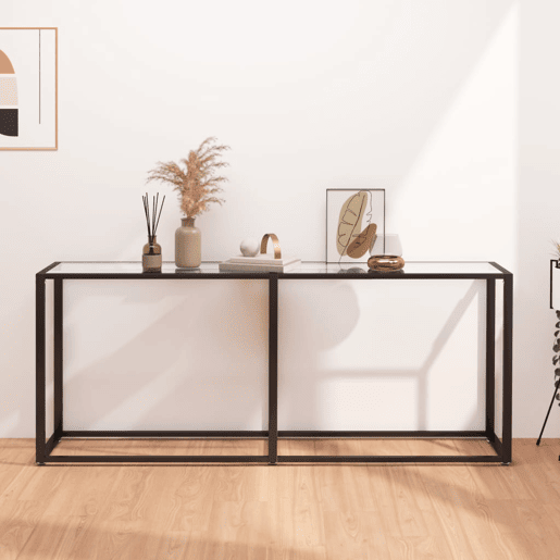 Mesa Consola - Mesa De Entrada transparente 180x35x75,5 cm vidro temperado