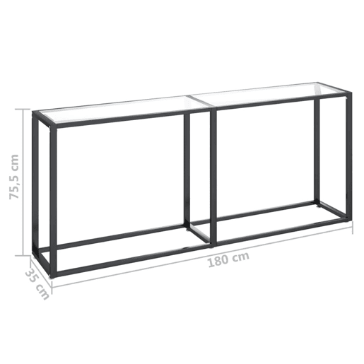 Mesa Consola - Mesa De Entrada transparente 180x35x75,5 cm vidro temperado
