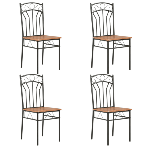 vidaXL Cadeiras de jantar 4 pcs MDF castanho