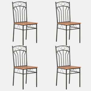 vidaXL Cadeiras de jantar 4 pcs MDF castanho