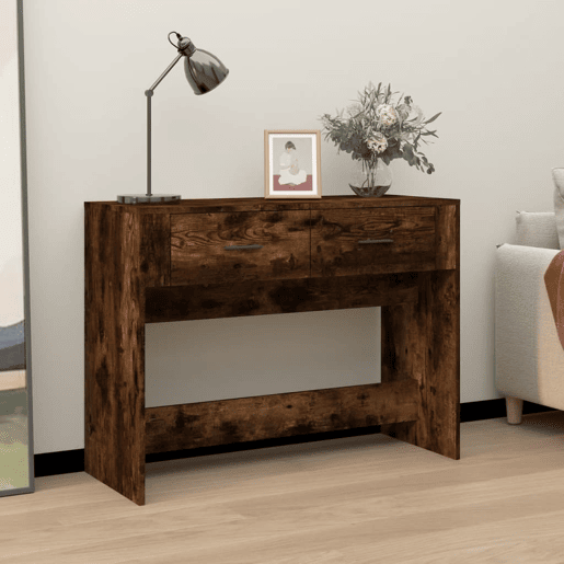 Mesa Consola - Mesa De Entrada 100x39x75 cm derivados de madeira carvalho fumado