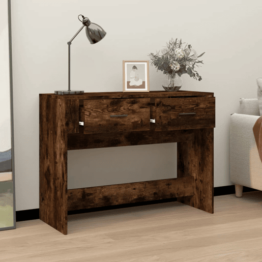 Mesa Consola - Mesa De Entrada 100x39x75 cm derivados de madeira carvalho fumado
