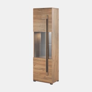 Vitrina 1 porta com LED Louis madeira