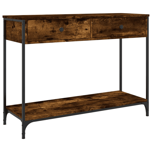 Mesa Consola - Mesa De Entrada 100x34,5x75cm derivados de madeira carvalho fumado