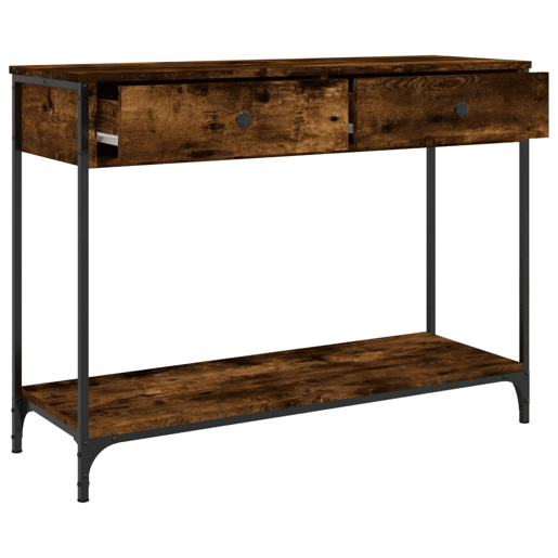Mesa Consola - Mesa De Entrada 100x34,5x75cm derivados de madeira carvalho fumado
