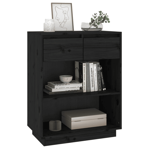 Mesa Consola - Mesa De Entrada 60x34x75 cm pinho maciço preto