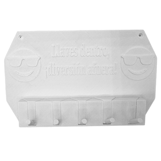 Well Home - Cabide para chaves de parede Entra, diverte-te! cor Branco