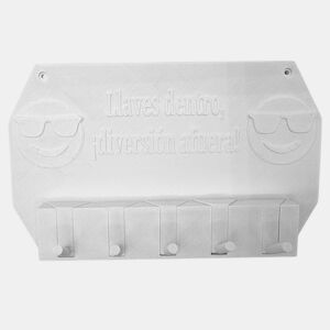 Well Home - Cabide para chaves de parede Entra, diverte-te! cor Branco