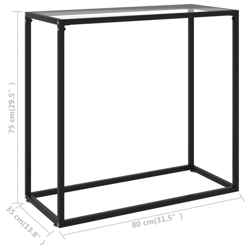 Mesa Consola - Mesa De Entrada 80x35x75 cm vidro temperado transparente