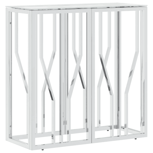 Mesa Consola - Mesa De Entrada 70x30x70 cm aço inoxidável e vidro