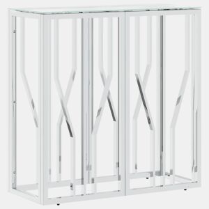 Mesa Consola - Mesa De Entrada 70x30x70 cm aço inoxidável e vidro
