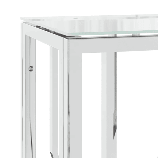 Mesa Consola - Mesa De Entrada 70x30x70 cm aço inoxidável e vidro