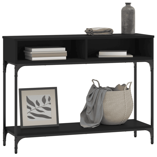 Mesa Consola - Mesa De Entrada 100x30,5x75 cm derivados de madeira preto