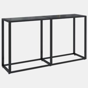Mesa Consola - Mesa De Entrada preto 140x35x75,5 cm vidro temperado