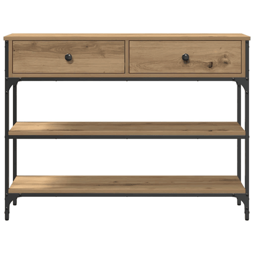 Mesa Consola - Mesa De Entrada com gaveta carvalho artisiano 100 x 25 x 75 cm
