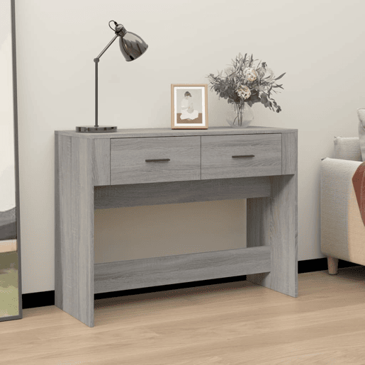 Mesa Consola - Mesa De Entrada 100x39x75 cm derivados de madeira cinzento sonoma