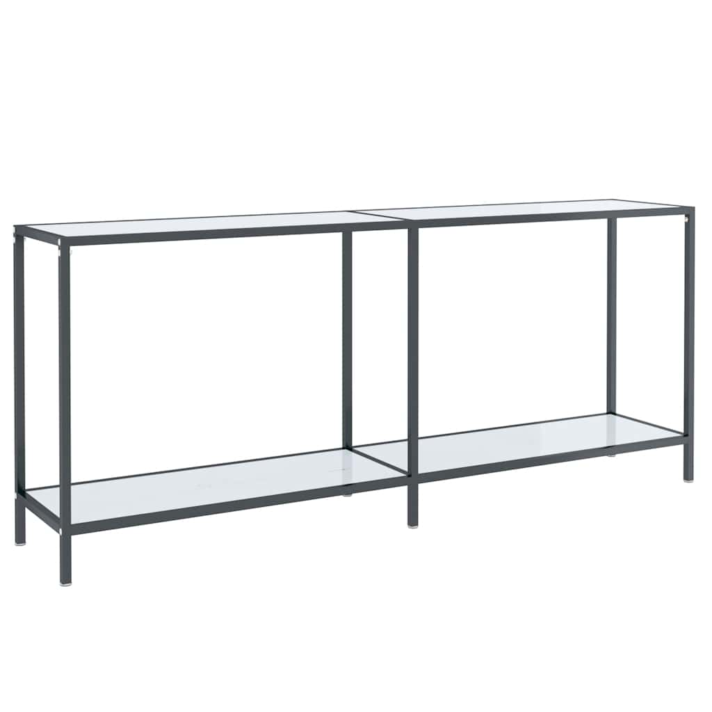 Mesa de consola - mesa de entrada vidrio templado blanco 180x35x75,5 cm