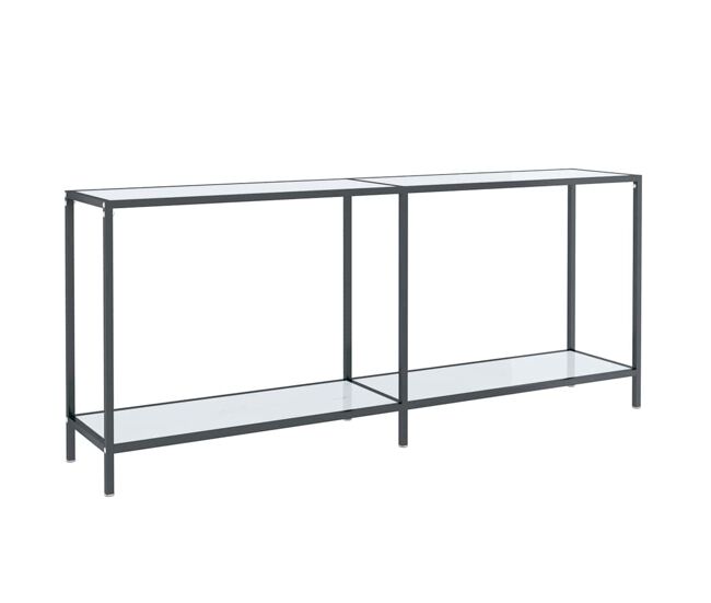 Mesa de consola - mesa de entrada vidrio templado blanco 180x35x75,5 cm