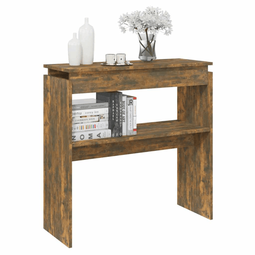 Mesa Consola - Mesa De Entrada 80x30x80 cm derivados de madeira carvalho fumado