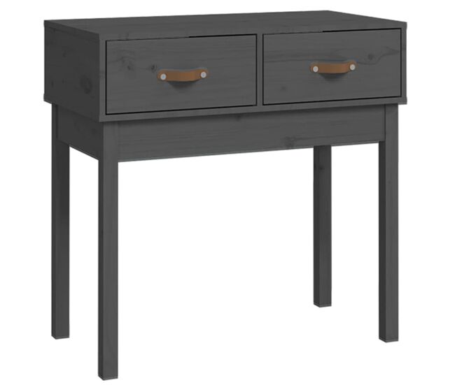 Mesa consola - mesa de entrada de madera maciza de pino gris 76,5x40x75 cm