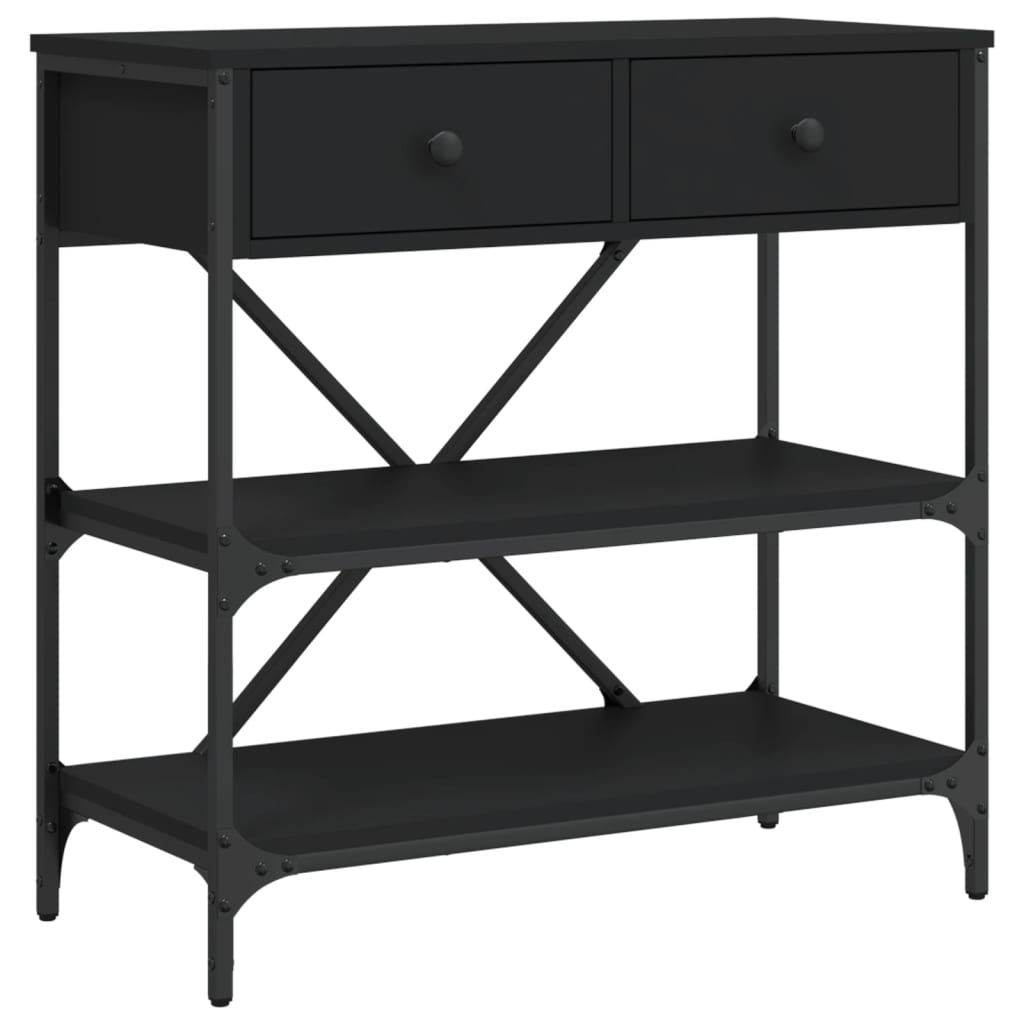 Mesa consola - mesa de entrada madera de ingeniería negro 75x34,5x75 cm