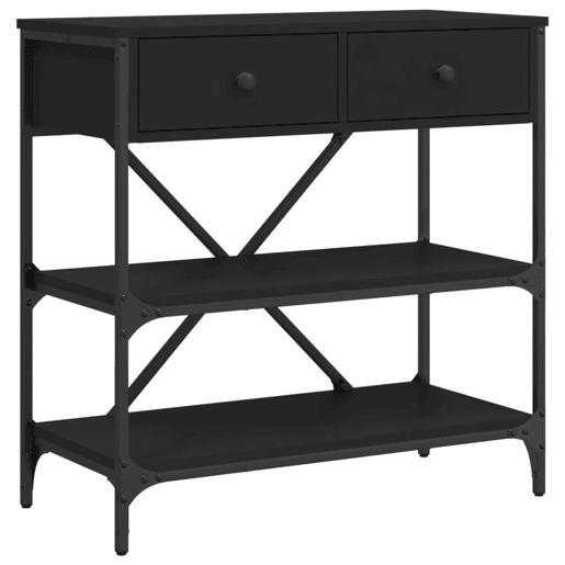 Mesa Consola - Mesa De Entrada 75x34,5x75 cm derivados de madeira preto