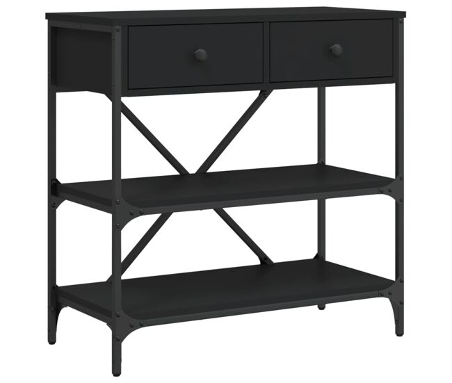 Mesa consola - mesa de entrada madera de ingeniería negro 75x34,5x75 cm