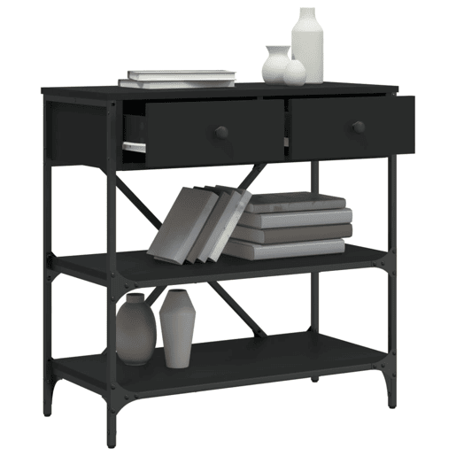 Mesa Consola - Mesa De Entrada 75x34,5x75 cm derivados de madeira preto