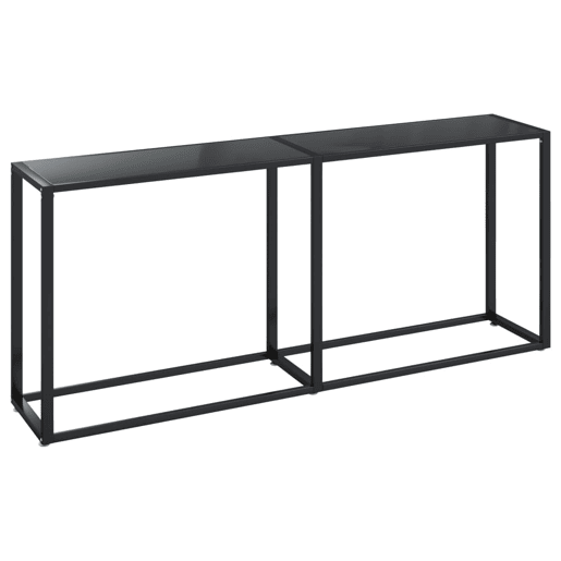 Mesa Consola - Mesa De Entrada preto 180x35x75,5 cm vidro temperado