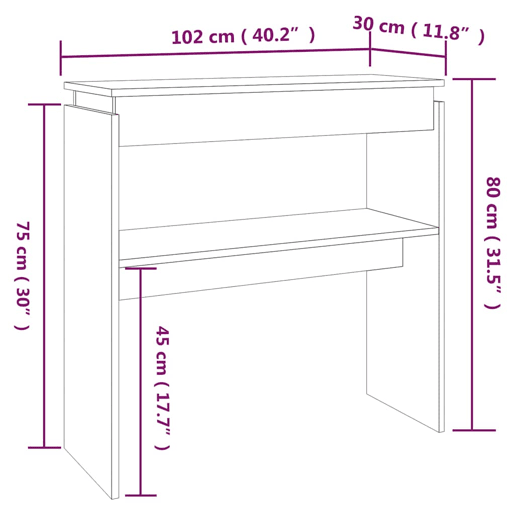 Mesa Consola - Mesa De Entrada 102x30x80 cm derivados de madeira cinzento sonoma