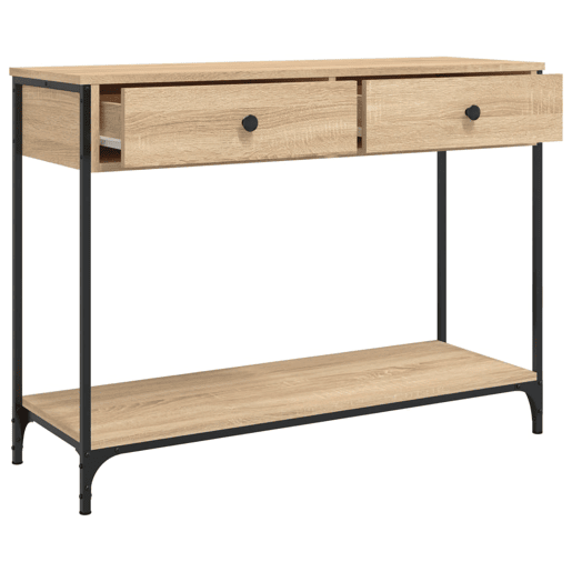 Mesa Consola - Mesa De Entrada 100x34,5x75cm derivados de madeira carvalho sonoma
